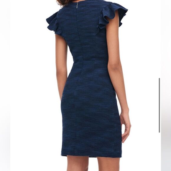 Rebecca Taylor stretch tweed ruffle dress NWT - Picture 2 of 9